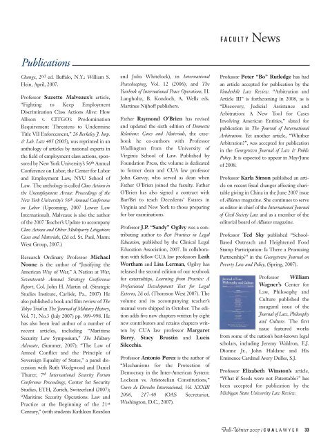 CUA Cover Winter 2005 final (Page 2) - Columbus School of Law