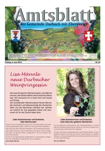 Lisa Männle neue Durbacher Weinprinzessin