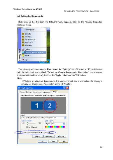 Windows Setup Guide for ST-B10 - Toshiba Tec