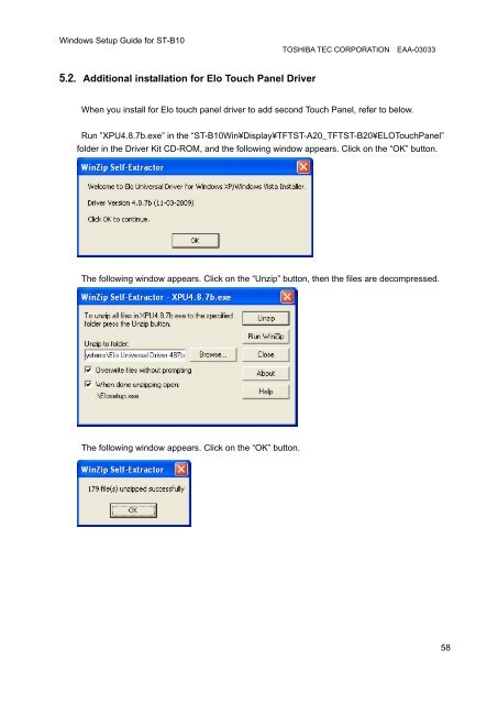 Windows Setup Guide for ST-B10 - Toshiba Tec