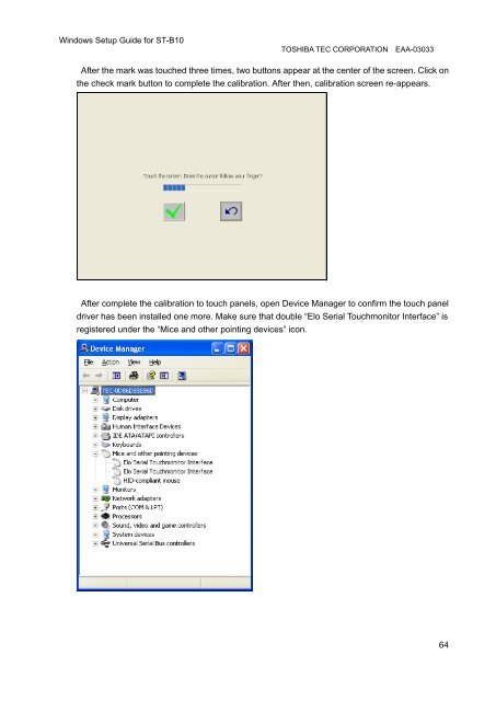 Windows Setup Guide for ST-B10 - Toshiba Tec