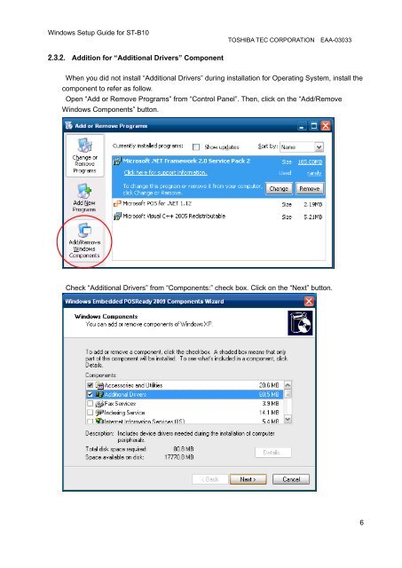 Windows Setup Guide for ST-B10 - Toshiba Tec