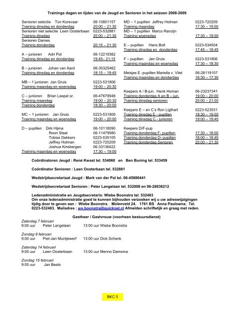 hoofdredactioneel - sv BKC