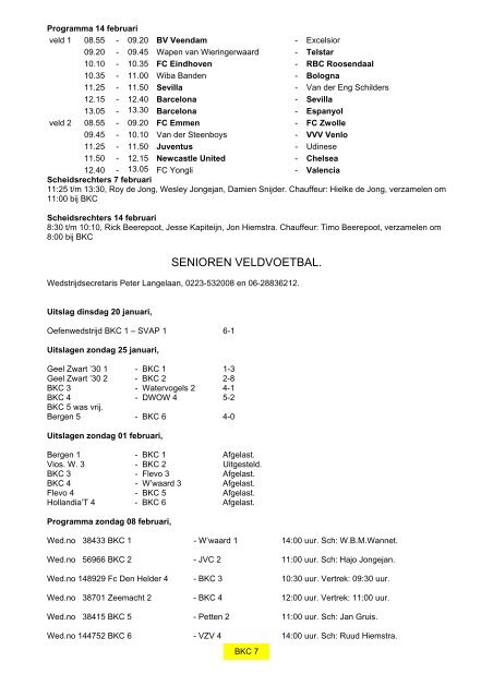 hoofdredactioneel - sv BKC