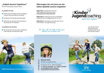 Mein aktueller Flyer zum Kinder- und Jugendcoaching