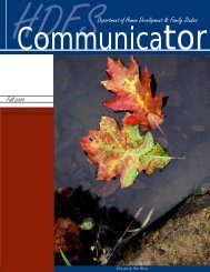 HDFS Communicator, Fall 2009 - Human Development and Family ...