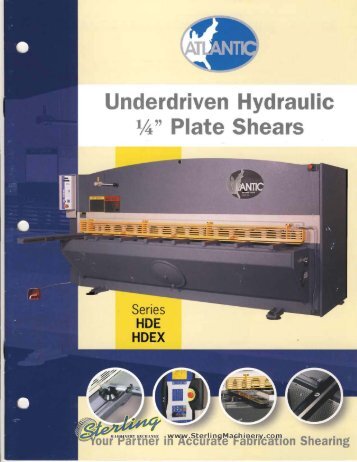 Atlantic HDE Hdez Plate Shear Brochure - Sterling Machinery