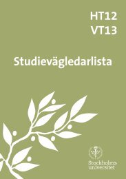 StudievÃ¤gledarlista - och ungdomsvetenskapliga institutionen, BUV