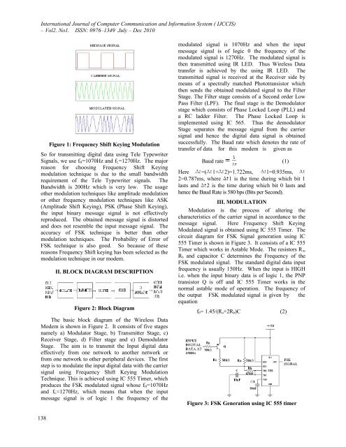 Design of Low Cost Modem Using Tele Typewriter Signals - Ijcns.com