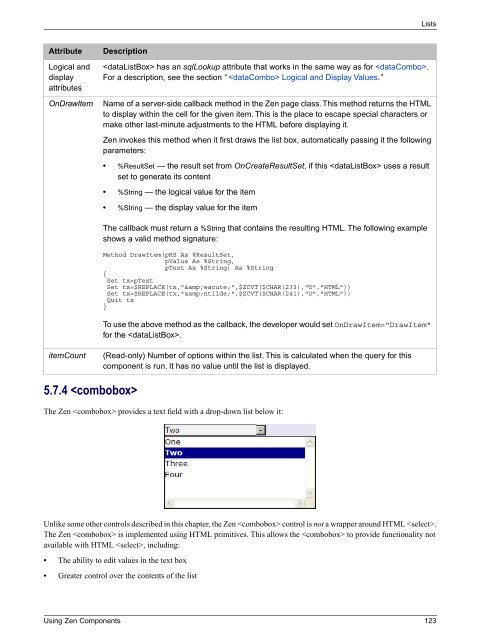 Using Zen Components - InterSystems Documentation