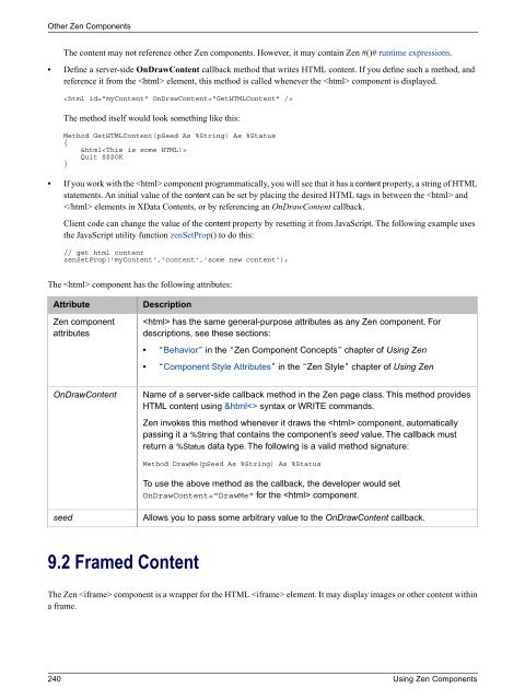 Using Zen Components - InterSystems Documentation