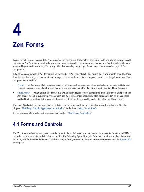 Using Zen Components - InterSystems Documentation