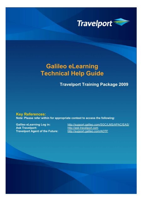 Galileo eLearning Technical Help Guide - Travelport Support