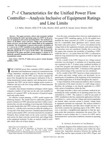 characteristics for the unified power flow controller ... - IEEE Xplore