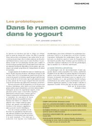 Les probiotiques Dans le rumen comme dans le yogourt