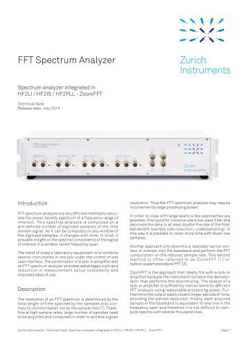 Technical Note - Zurich Instruments