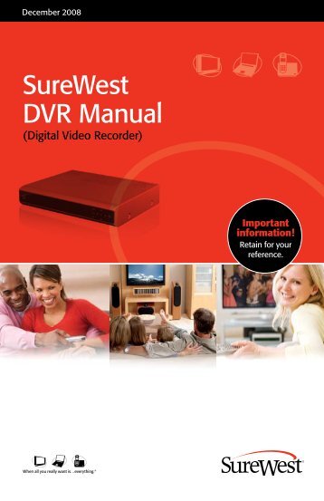 SureWest DVR Manual