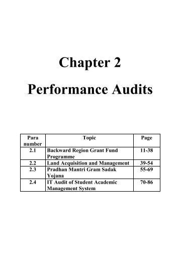 Chapter 2 Performance Audits - Accountant General, Odisha