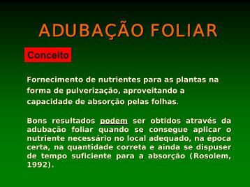 Via foliar - Adubos e AdubaÃ§Ãµes