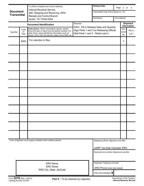 Document Transmittal - Aarp