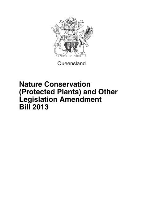 (Protected Plants) and Other Legislation Amendment Bill 2013