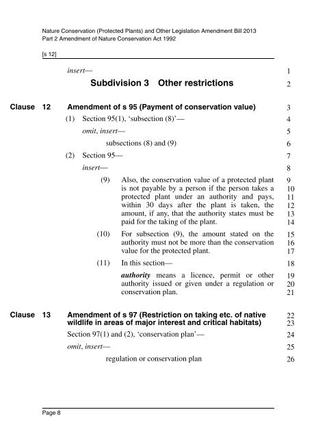 (Protected Plants) and Other Legislation Amendment Bill 2013