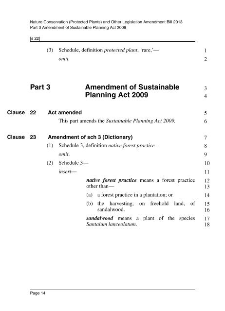 (Protected Plants) and Other Legislation Amendment Bill 2013