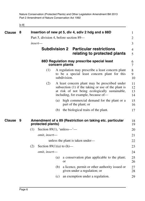 (Protected Plants) and Other Legislation Amendment Bill 2013