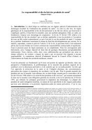 La responsabilitÃ© civile du fait des produits de santÃ©1 - Grerca