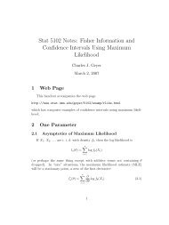 Stat 5102 Notes: Fisher Information and Confidence Intervals Using ...