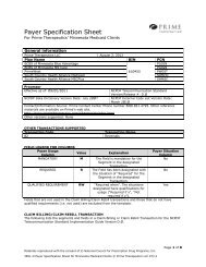 Payer Specification Sheet - Prime Therapeutics