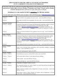 Graduate Freshers' Timetable - St. Catherine's College