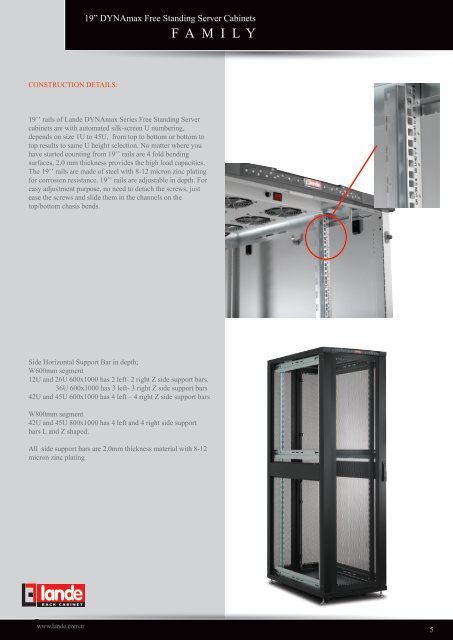 19" DYNAmax Series Free Standing Server Cabinets Pdf ... - LANDE