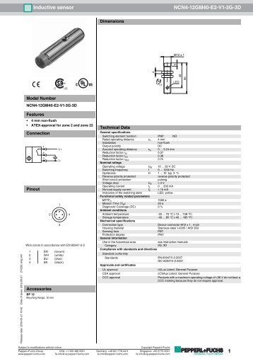 1 Inductive sensor NCN4-12GM40-E2-V1-3G-3D - Pepperl+Fuchs