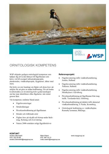 ORNITOLOGISK KOMPETENS - WSP Group