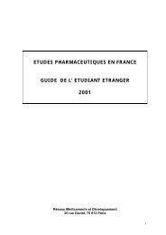 etudes pharmaceutiques en france guide de l' etudiant ... - ReMeD