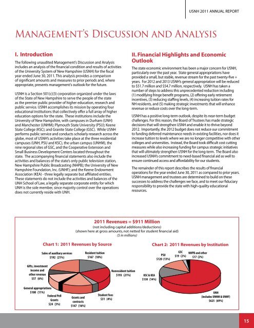 2011 Annual Report - USNH Financial Services - University System ...