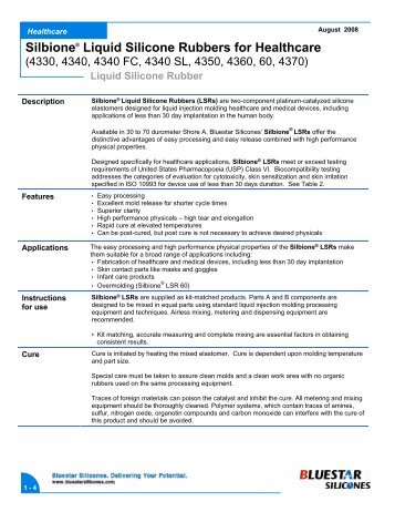 SilbioneÂ® Liquid Silicone Rubbers for Healthcare