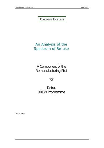 An Analysis of the Spectrum of Re-use A Component of the ...