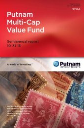 Putnam Multi-Cap Value Fund - Putnam Investments