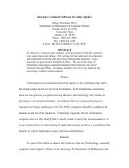 Interactive Computer Software in College Algebra Margo Alexander ...