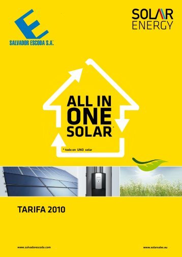 catálogo-tarifa 2010 de solar energy - Salvador Escoda SA