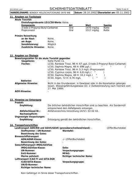 sicherheitsdatenblatt - Fachhandel Parkett August Denner GmbH