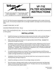 VF-71E FILTER HOUSING INSTRUCTIONS - Velcon Filters