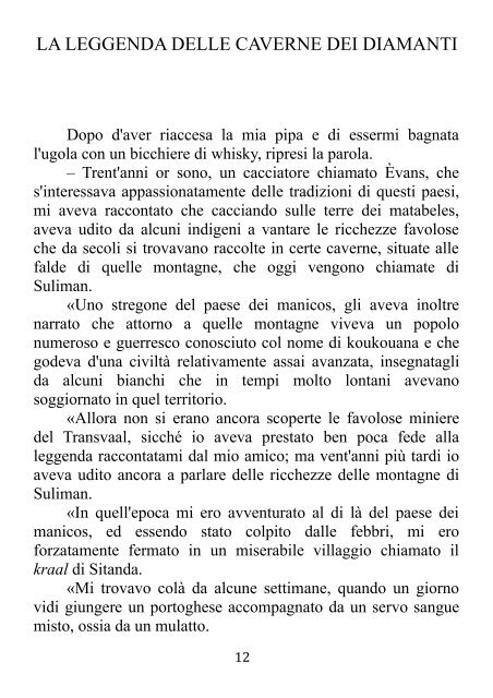 "Le caverne dei diamanti" di Emilio Salgari - Altervista