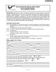 APPLICATION FOR SPECIAL EVENT PERMIT - City of College Station