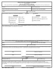 Application for Shoreline Use Permit - U.S. Army