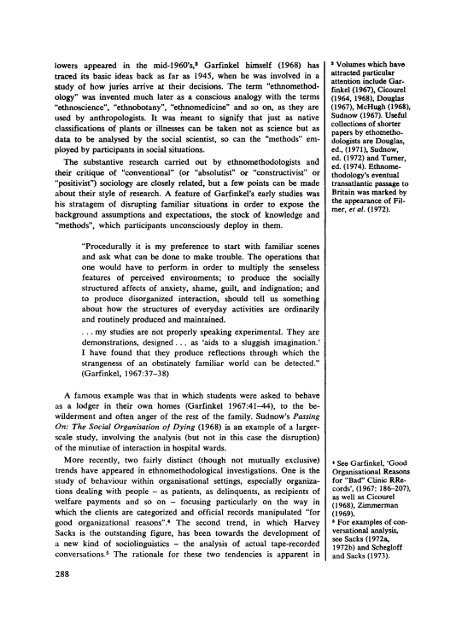 Ethnomethodology and the New "Methodenstreit" - Stephen Mennell