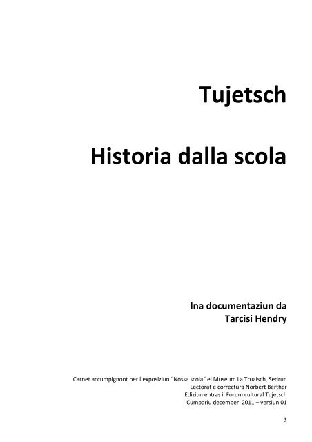 Historia dalla scola dalla Val Tujetsch