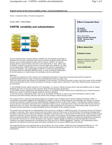 VARTM, variability and substantiation - National Institute for Aviation ...